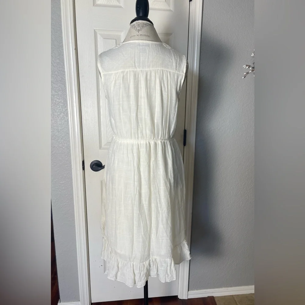 Wrangler Ivory Sleeveless Minidress With Crochet Detailing Around Neckline Sz L